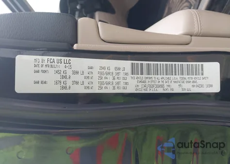 2015 Jeep Grand Cherokee Limited z USA, uszkodzony, nr VIN 1C4RJFBG9FC830985